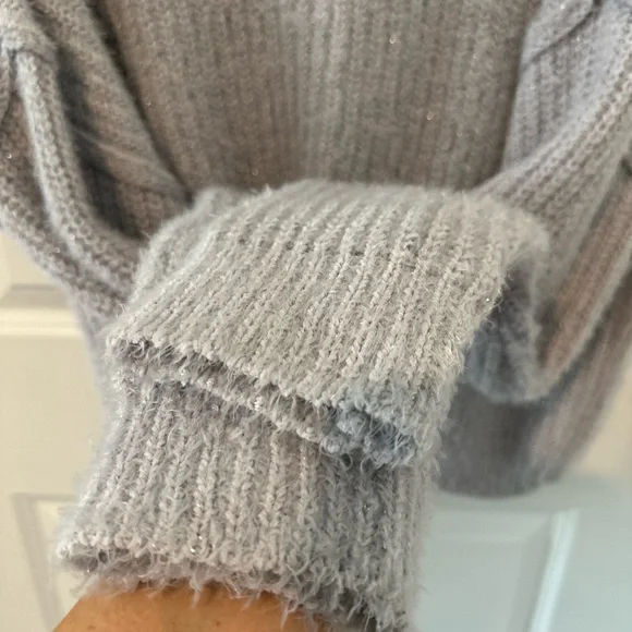 NWT- RSQ Crop Lurex Pullover Knit Sweater - Picture 12 of 14